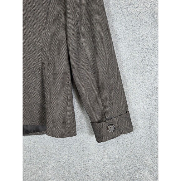 Antonio Melani Blazer Womens 6 Brown Herringbone Single Button Jacket Career - Picture 7 of 10